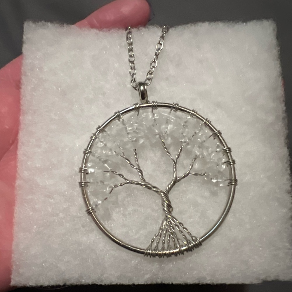 White  Tree Of Life Necklace